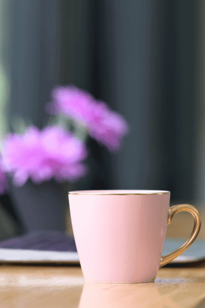 tazza con laptop fiori